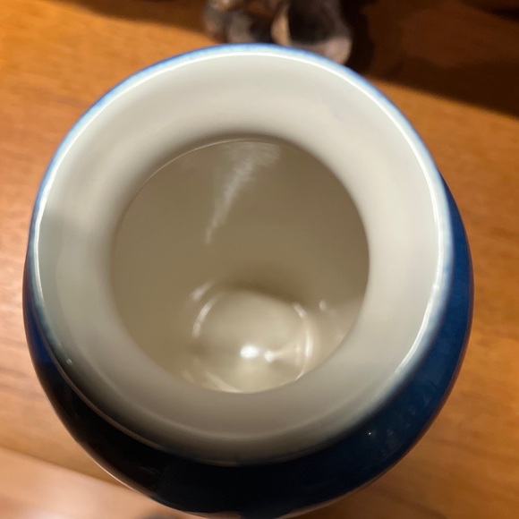 Poole pottery mcm mid century modern vintage blue polka dot vase 8” - Picture 6 of 9